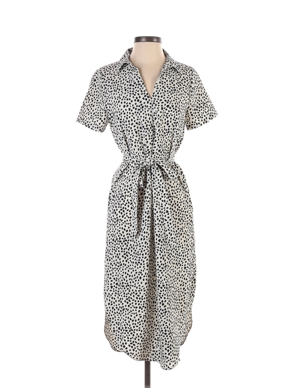 B Collection Bobeau Black & White Dalmatian Print/Polka Dot Maxi Dress XS